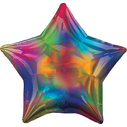 Amscan Fólia lufi - Holografikus szívárvány Csillag