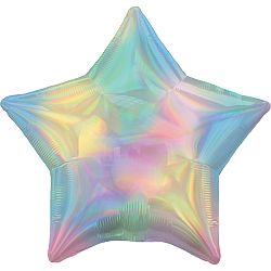 Amscan Fólia lufi - Holografikus szívárvány csillag formában