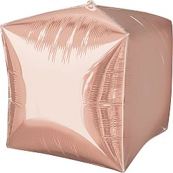 Amscan Kocka fólia lufi - arany-rózsaszín 38 x 38 cm