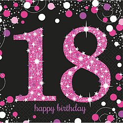 Amscan Szalvéták 18. születésnap - rózsaszín