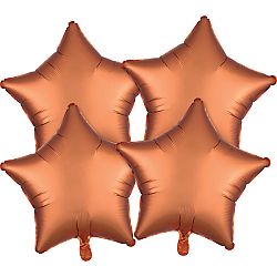 Amscan Szatén csillagok fólia lufik szett - borostyánkő