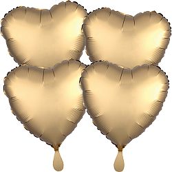 Amscan Szatén szívecskék fólia lufik szett - arany