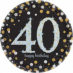 Amscan Tányérok 40. születésnap - csillogó arany