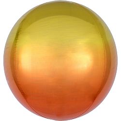 Gömb fólia lufi - sárga-narancssárga ombré