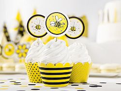 PartyDeco Cupcake díszítések - méhecske 6 db