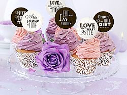 PartyDeco Cupcake díszítések - Sweet Love 6 db