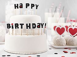 PartyDeco Cupcakes tortadíszek - Happy Birthday! 14 db