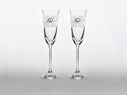 PartyDeco Esküvői poharak - arany szívecskékkel