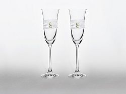 PartyDeco Esküvői poharak - fehér rózsákkal