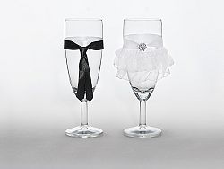 PartyDeco Esküvői poharak - menyasszony ruhában és vőlegény