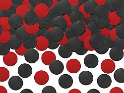 PartyDeco Konfetti - fekete-piros pöttyök 5 g