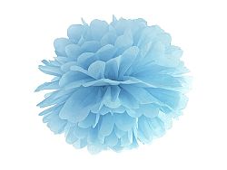 PartyDeco Pompom virág - ködös kék 35 cm