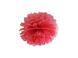 PartyDeco Pompom virág - piros 25 cm