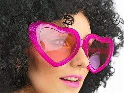 PartyDeco Szemüveg - rózsaszín szívek
