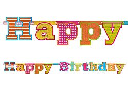 PartyDeco Születésnapi transzparens - Happy Birthday 1,66 m