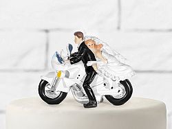 PartyDeco Tortadísz - Ifjú házaspár motorkán
