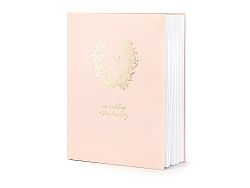PartyDeco Vendégkönyv Rózsaszín arany mintával