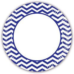 Procos Csíkos cikkcakk tányérok - kék 8 db