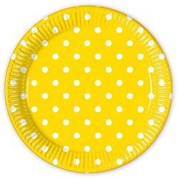 Procos Pöttyös tányérok - sárga 8 db