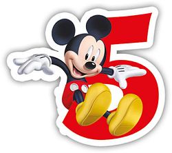 Procos Születésnapi gyertya - Mickey Mouse - 5-ös szám