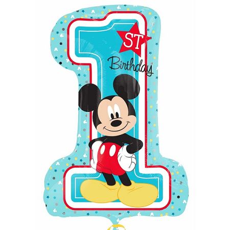 Amscan 1. születésnap Mickey fólia lufi 48 x 71 cm