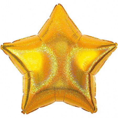 Amscan Csillogó csillag fólia lufi - arany