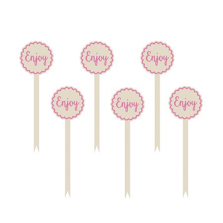 Amscan Cupcake díszítések - rózsaszín 12 db