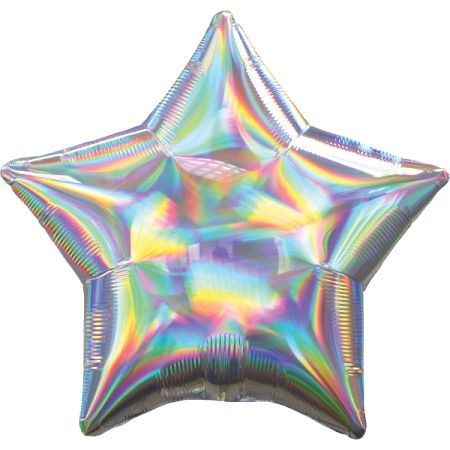 Amscan Fólia lufi - Holografikus ezüst csillag