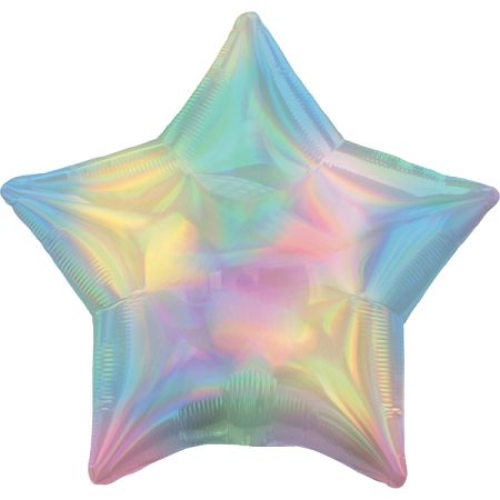 Amscan Fólia lufi - Holografikus szívárvány csillag formában