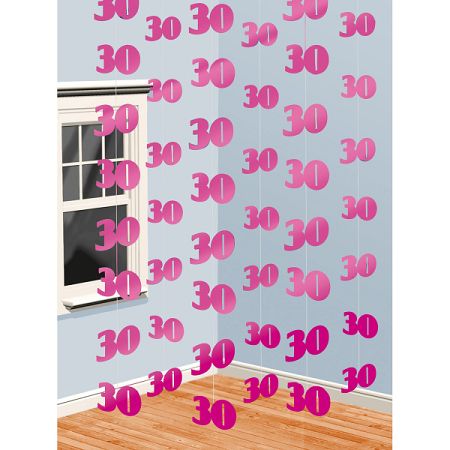Amscan Függő dekoráció 30. születésnap - rózsaszín