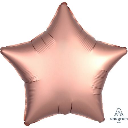 Amscan Szatén csillag fólia lufi - rózsaszín-arany 43 cm