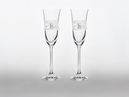 PartyDeco Esküvői poharak - fehér rózsákkal