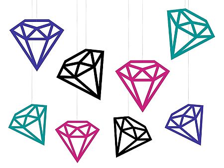 PartyDeco Függő dekoráció - gyémántok