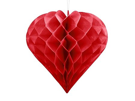 PartyDeco Függő dekoráció - Piros szív