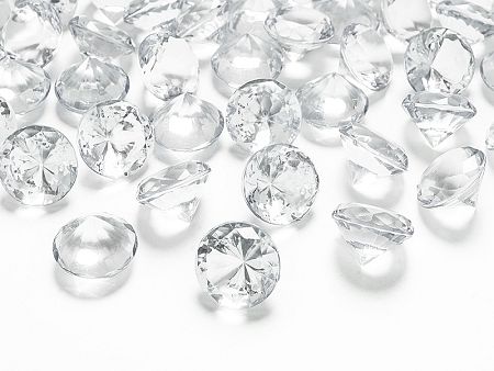 PartyDeco Konfetti - átlátszó gyémánt 20 mm