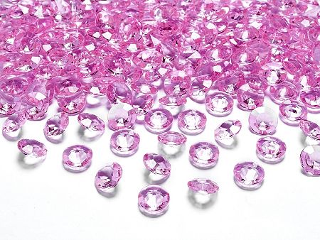 PartyDeco Konfetti - rózsaszín gyémánt 12 mm