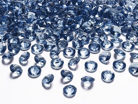 PartyDeco Konfetti - sötét kék gyémánt 12 mm