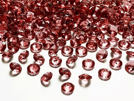 PartyDeco Konfetti - sötét piros gyémánt 12 mm