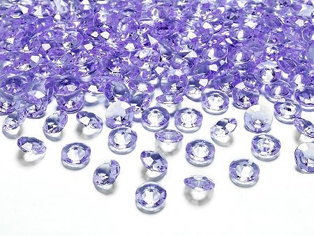 PartyDeco Konfetti - világos lila gyémánt 12 mm