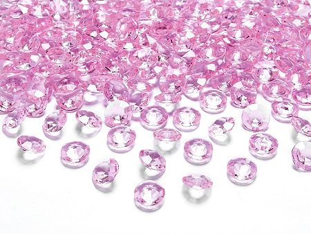PartyDeco Konfetti - világos rózsaszín gyémánt 12 mm