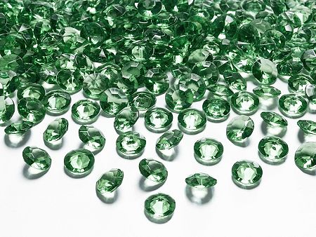 PartyDeco Konfetti - zöld gyémánt 12 mm