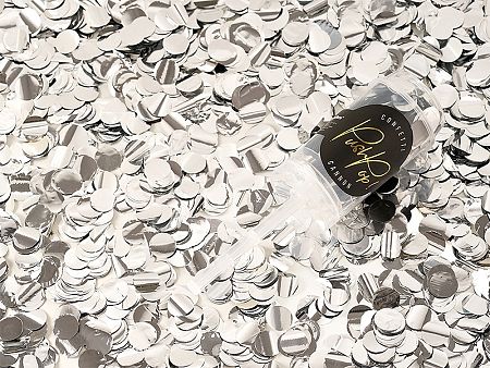 PartyDeco Mini konfetti ágyu - ezüst színű