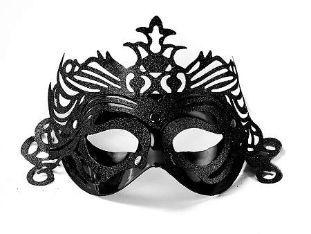 PartyDeco Party maszk díszítéssel - fekete