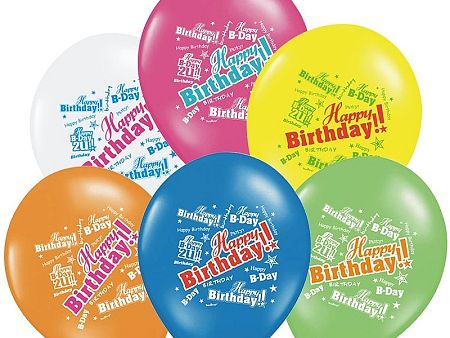 PartyDeco Születésnapi lufi - Happy Birthday 30 cm