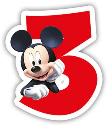 Procos Születésnapi gyertya - Mickey Mouse - 3-as szám